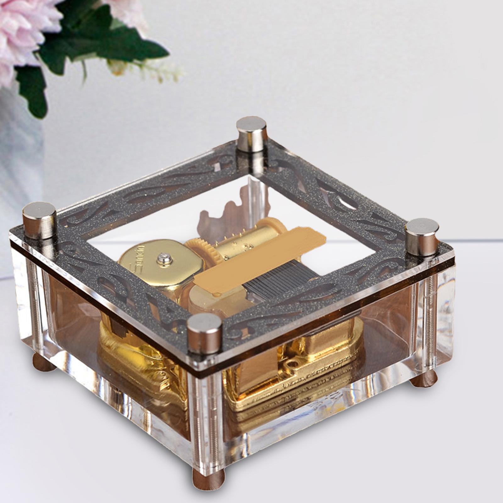 Unique Music Box Clear for Friends Birthday Gifts Acrylic