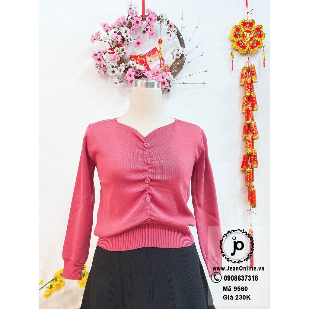 Áo Len Crop Nút (Ms 9560) áo kiểu len dệt kim, thời trang nữ bigsize