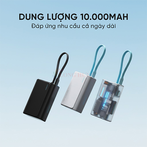 Sạc dự phòng Cuktech Built-in USB-C Cable 1Type-C 33W 10000mAh CP133L LPB100 - Hàng chính hãng
