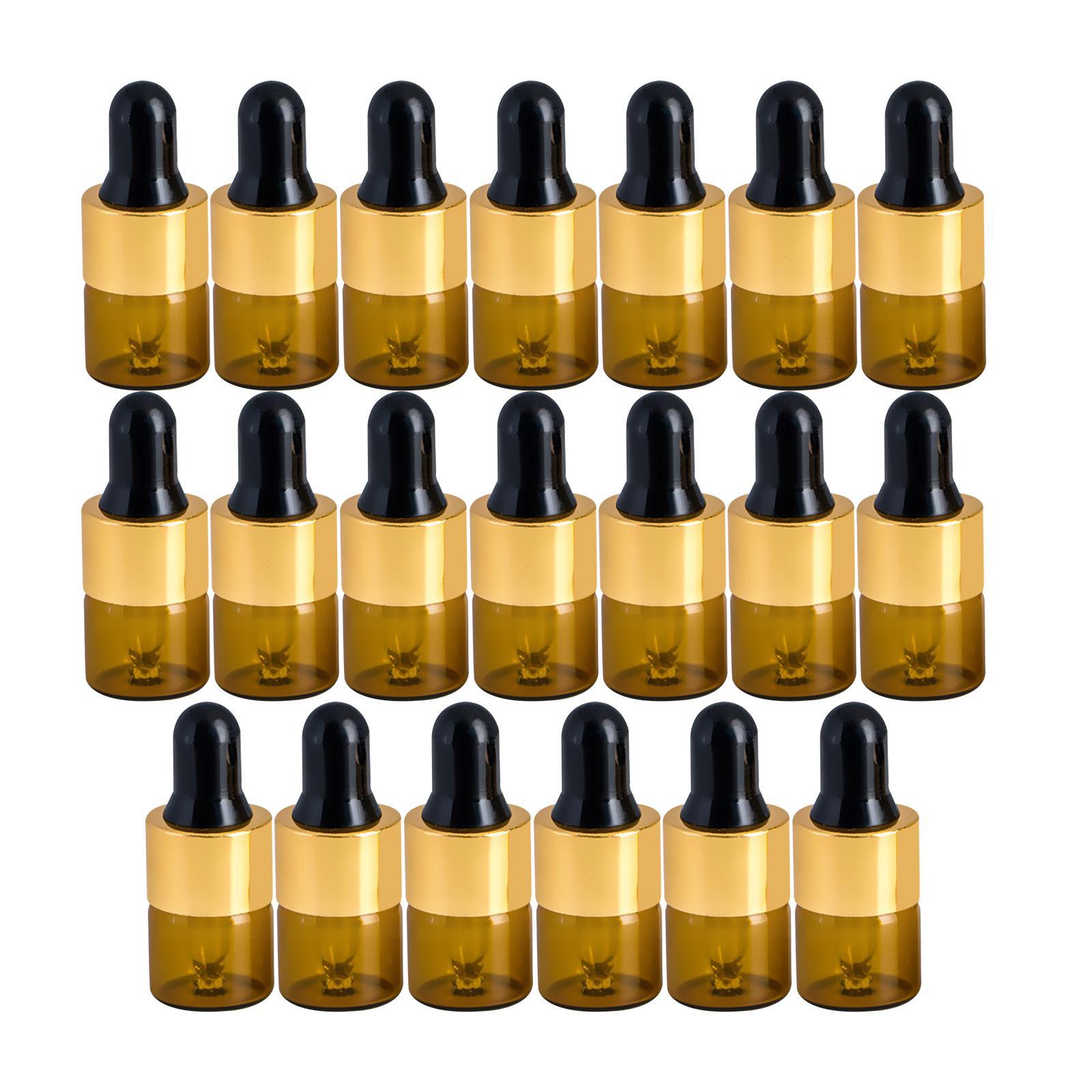 20x Dropper Bottles with Glass Eye Dropper Refillable for Perfume Storage