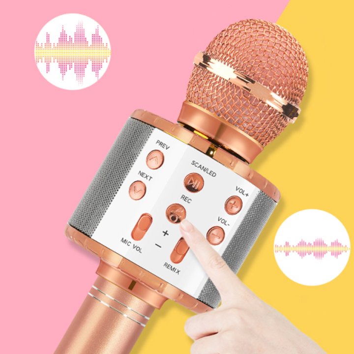 Mic Hát Karaoke Phát Nhạc Bluetooth WS-858L