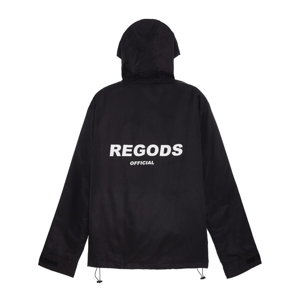 Áo Khoác Dù In Phản Quang REGODS unisex form rộng ( Jacket Logo Reflection )