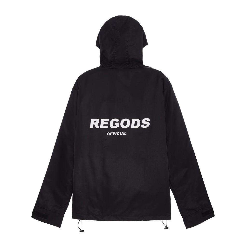 Áo Khoác Dù In Phản Quang REGODS unisex form rộng