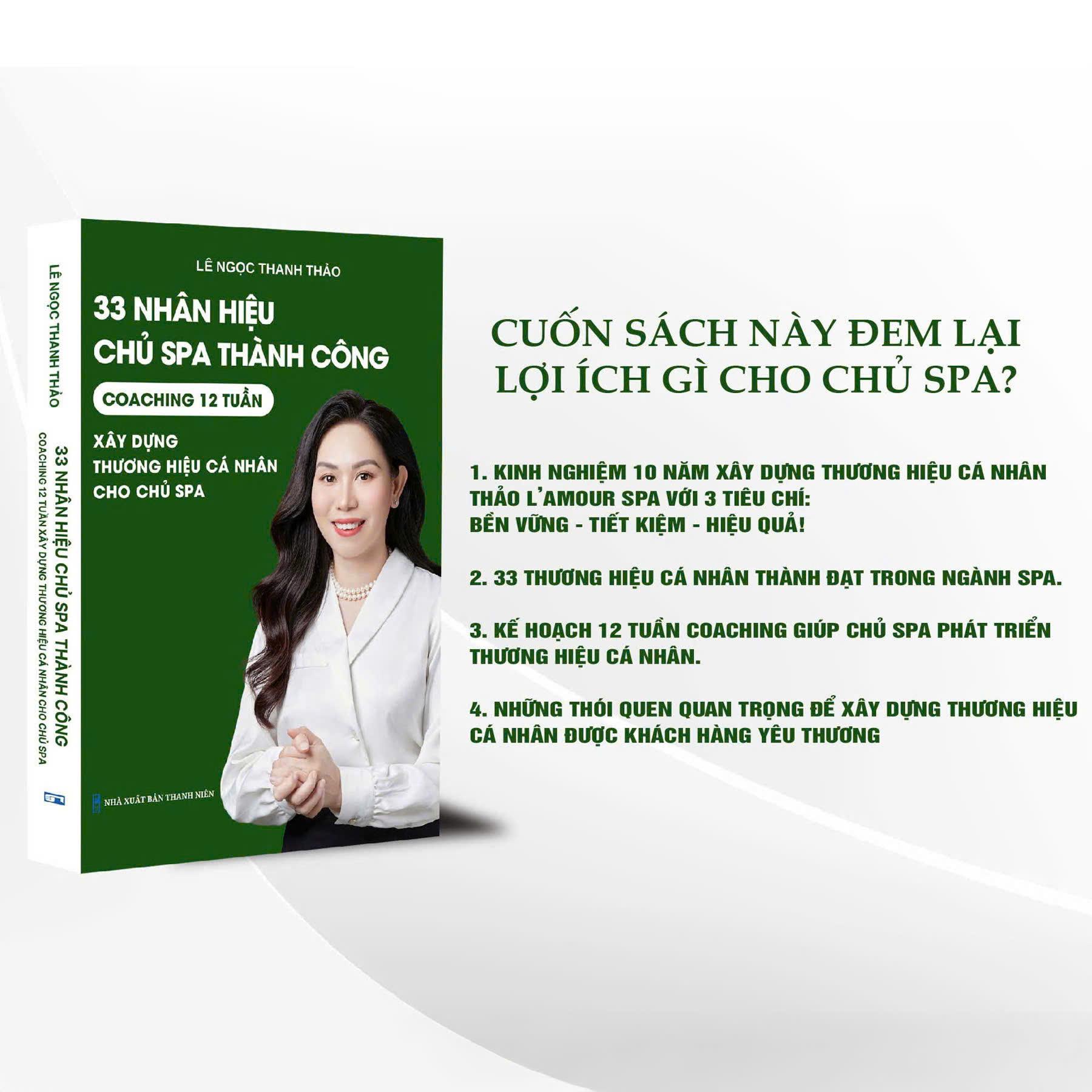 Sách - 33 Nhân Hiệu Chủ Spa Thành Công - Coaching 12 Tuần - Xây Dựng Thương Hiệu Cá Nhân Cho Chủ Spa