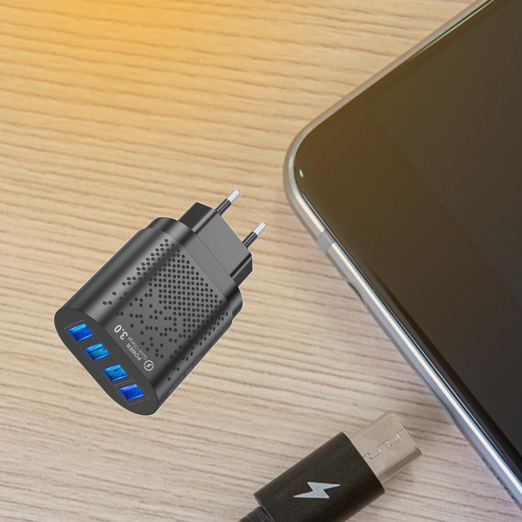 4 USB Ports Hub Wall Charger Power Adapter EU Plug USB Cube Adapter