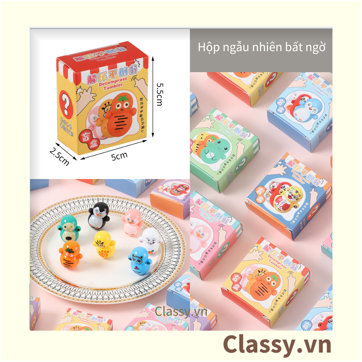 Đồ chơi lật đật Classy mô hình phi hành gia mini dễ thương giải tỏa căng thẳng PK1332