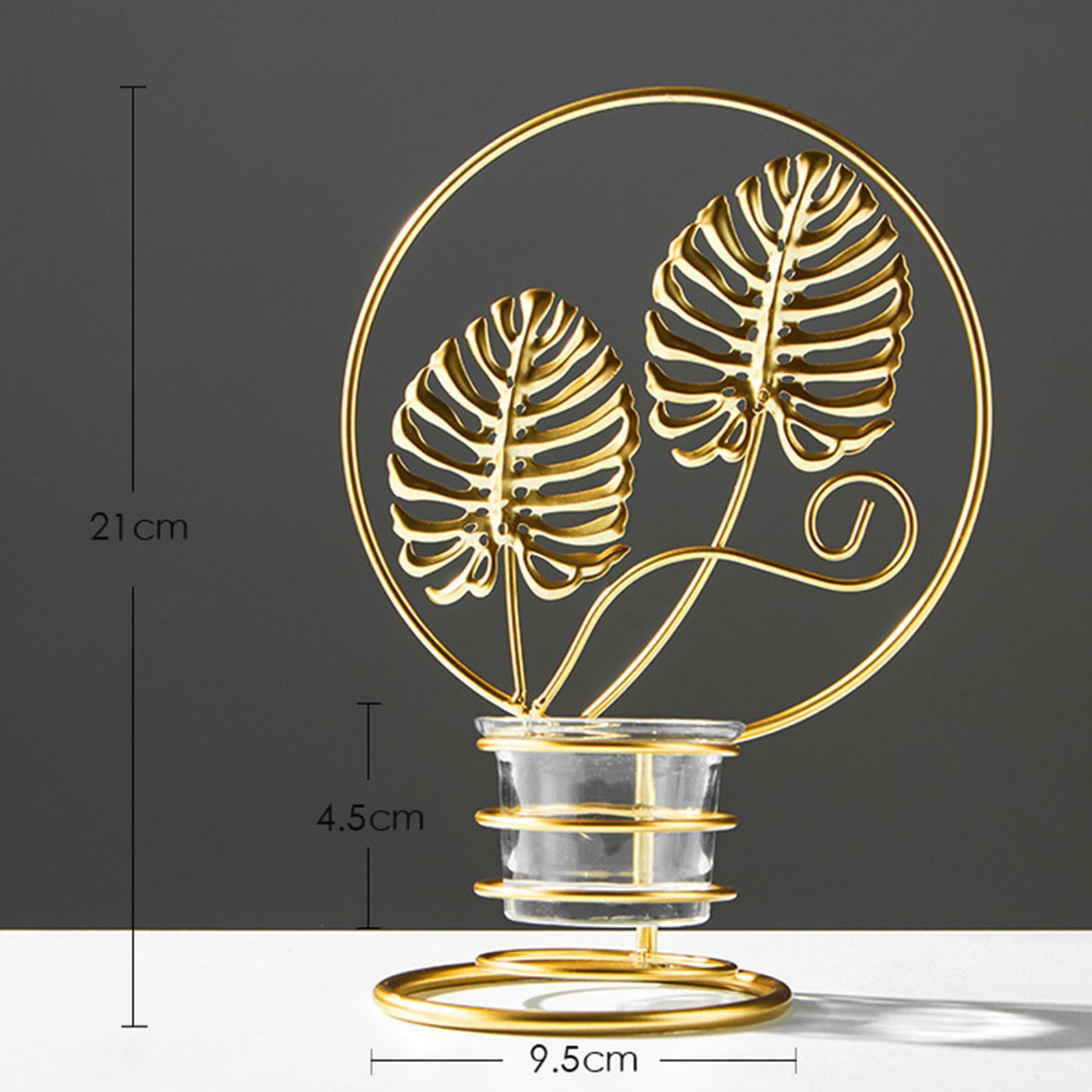 Tea Light Holder Leaves Metal Candle Holder for New Year Wedding Anniversary