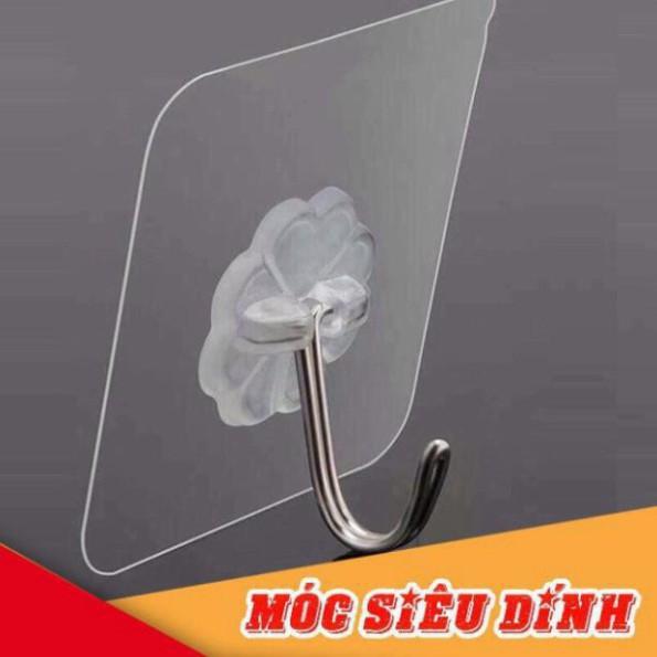 (Siêu dính) Combo 10 móc dán tường siêu dính siêu chắc treo đồ chịu lực 10kg mini trong suốt