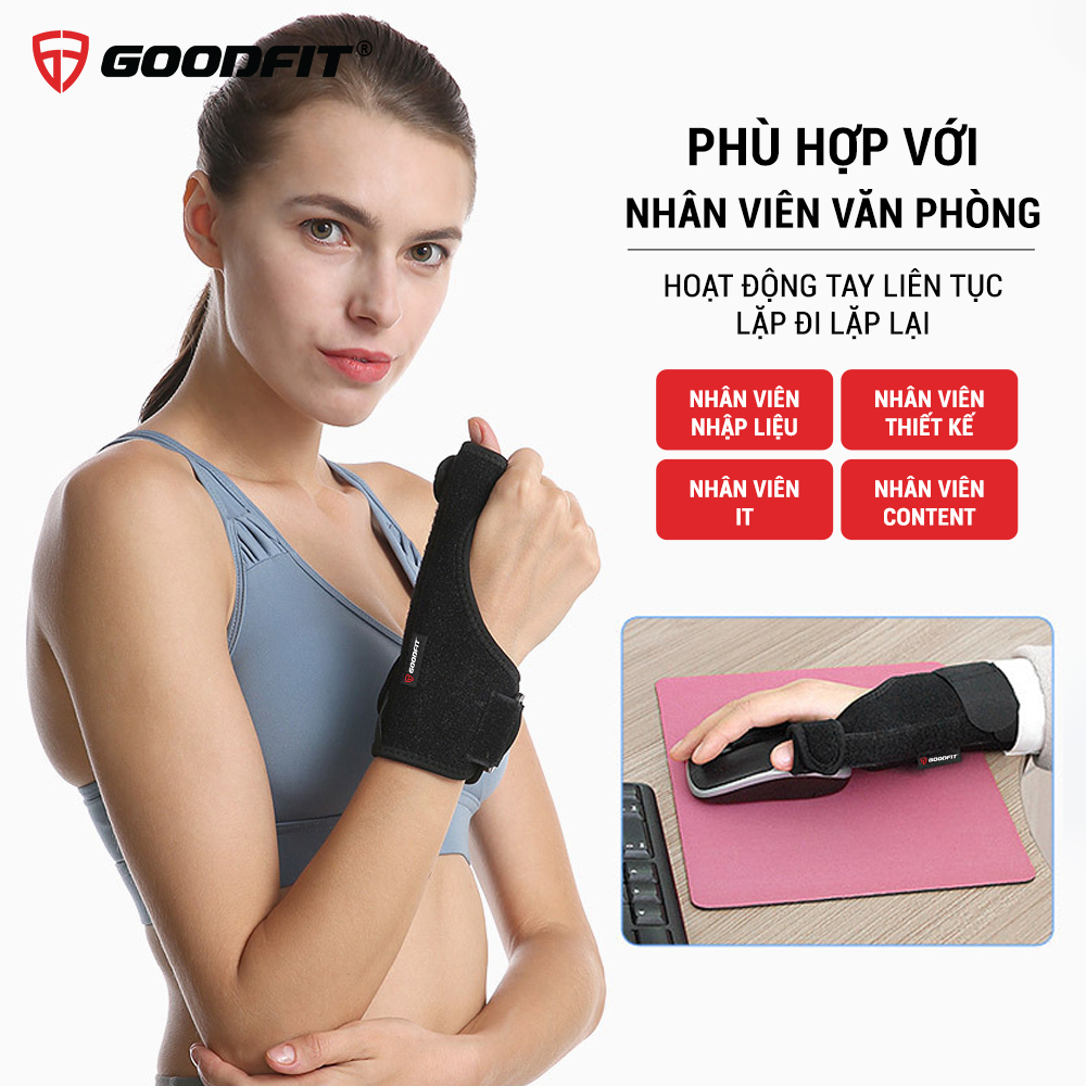 Băng nẹp ngón tay cái bảo vệ, hỗ trợ bong gân GoodFit GF305W nẹp cố định cổ tay thoáng khí