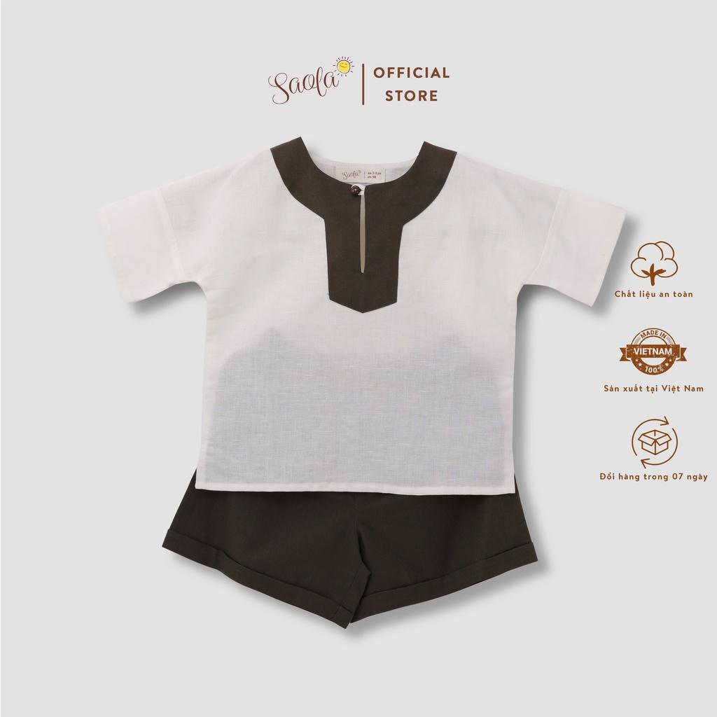 Bộ Quần Áo Bé Trai/ Bé Gái Chất Linen Mềm Mịn Thoáng Mát - BARON SET - SEL001 - SAOLA CLOTHING