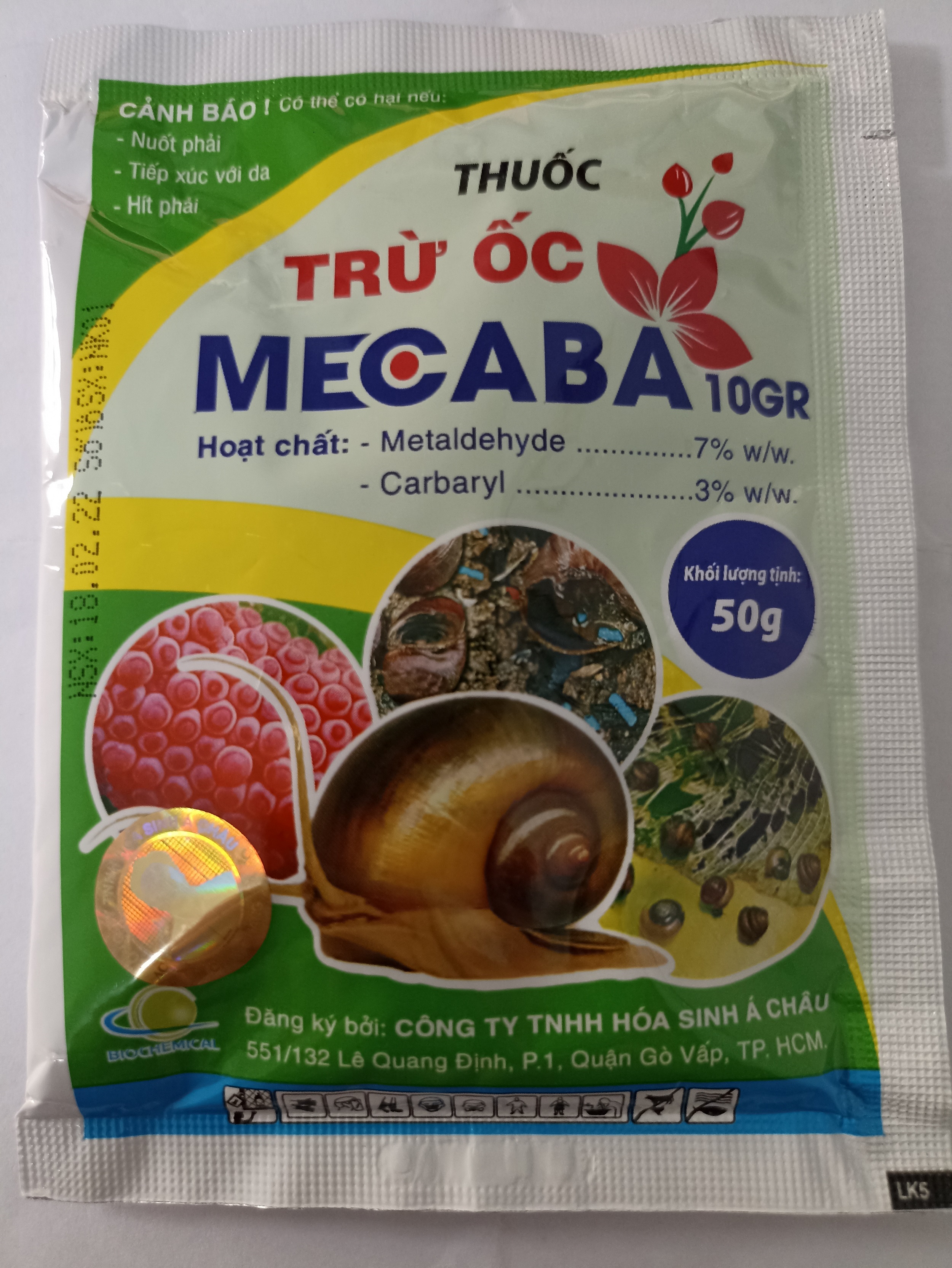 Sản phẩm trừ ốc MECABA 10GR - gói 50 gram
