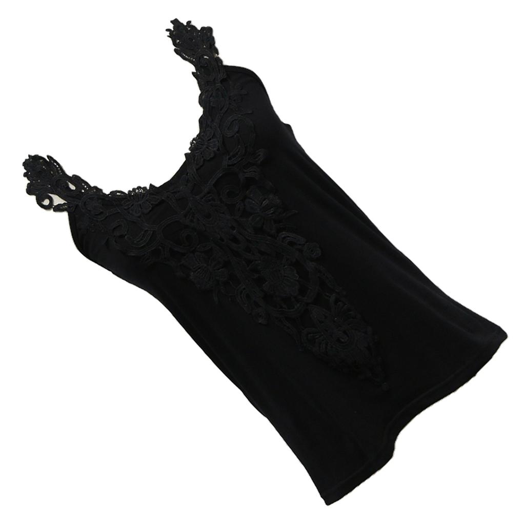 Girls Ladies Women Cotton Tank Tops Sleeveless Lace Vest Blouse Crop Top