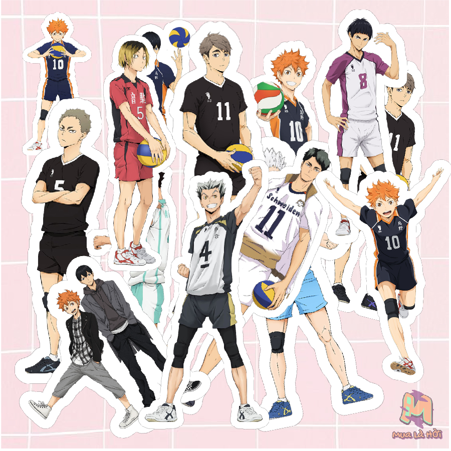 Miếng dán Stickers chủ đề Vua Bóng Chuyền Haikyuu