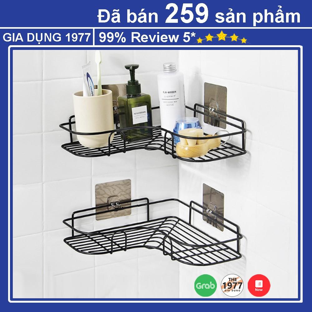 Kệ góc nhà tắm dán tường siêu dính chịu lực, kệ góc dán tường nhà tắm nhà bếp đa năng không gỉ sét