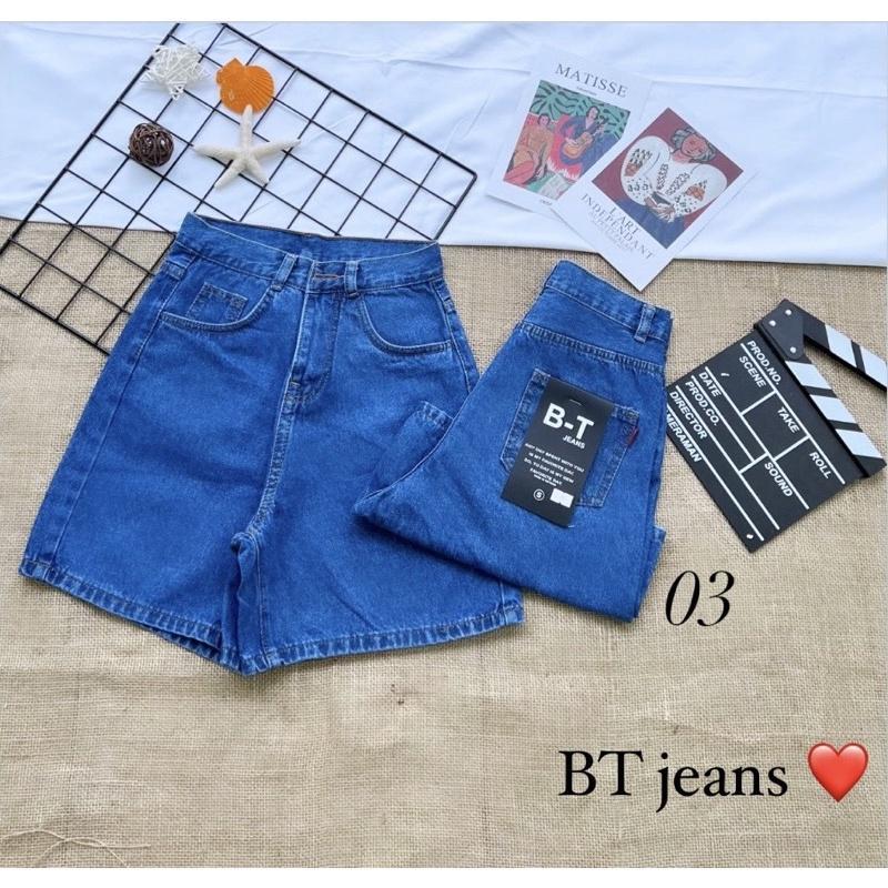 Quần ngố nữ ống rộng, quần short jean màu xanh lưng cao siêu dễ thương giá rẻ siêu hạt dẻ Lê Huy Fashion MS 03