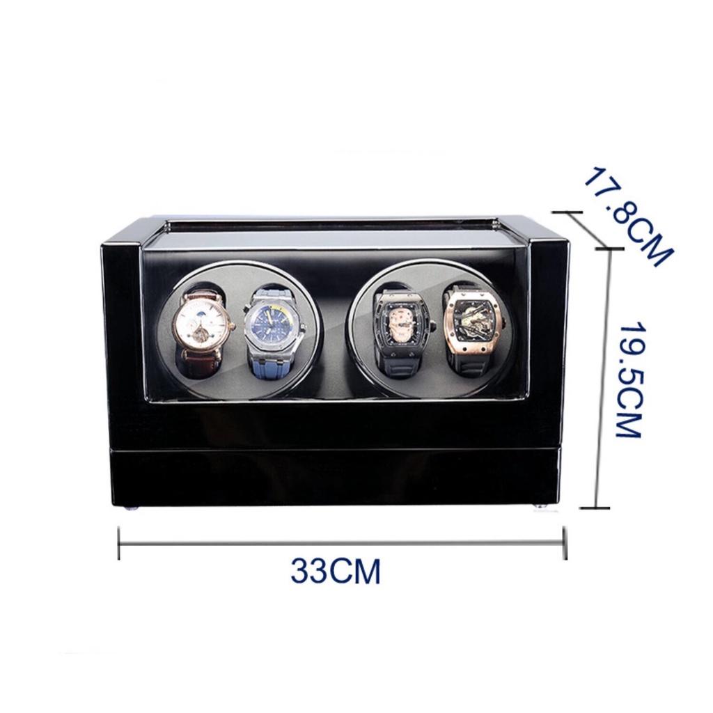 Hộp đựng đồng hồ cơ xoay gỗ đen cao cấp 0165