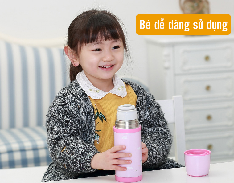 Bình nước giữ nhiệt trẻ em TAFUCO NHẬT BẢN an toàn cho bé T400