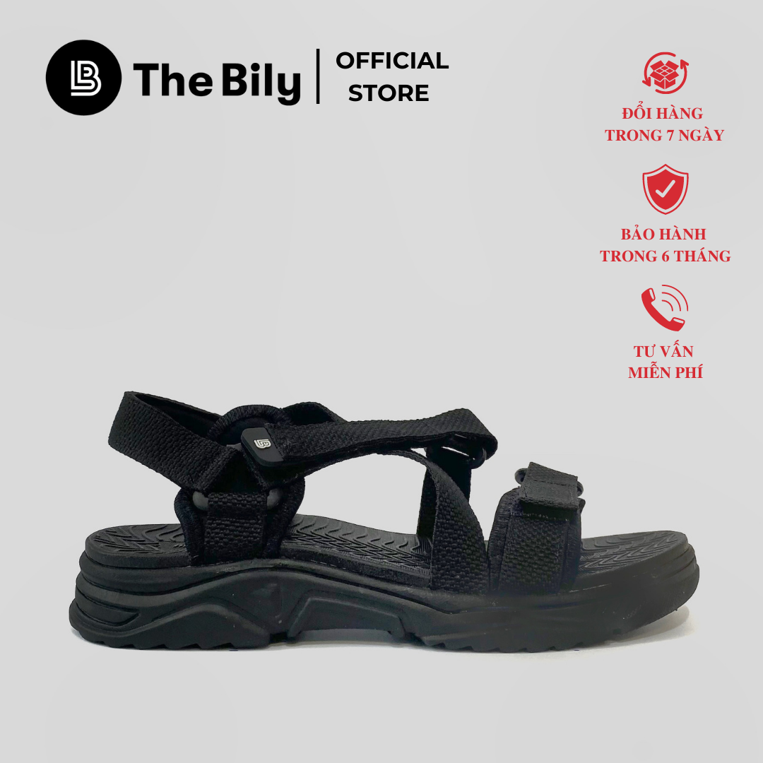 Giày Sandal Nam The Bily Quai Chéo Đôi - Màu Đen BL02D