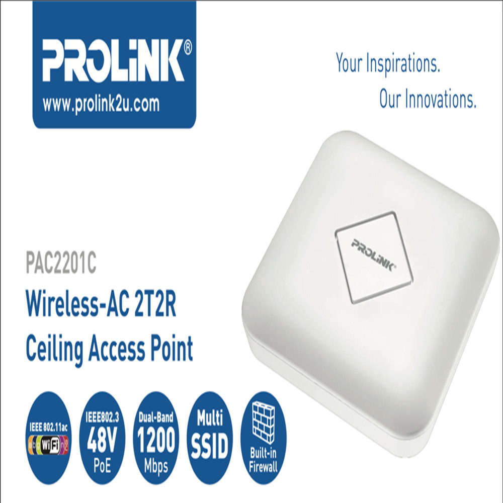 Bộ phát sóng Wifi chuyên dụng Prolink MU-MIMO PAC2201C-  PAC2201C - AC1200 - MU-MIMO PAC2201C -  hàng chính hãng