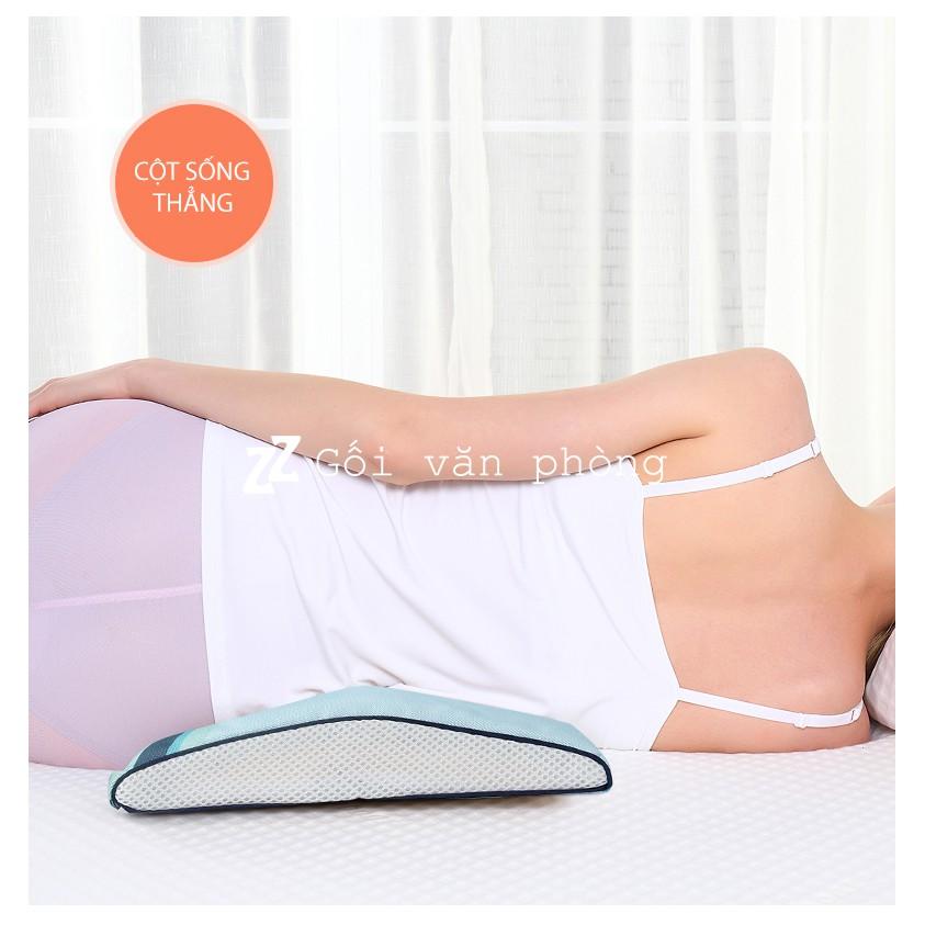 Gối kê lưng giãn cột sống chống đau lưng vỏ lụa mát nhiều hình ZURI PILLOW GLN-04