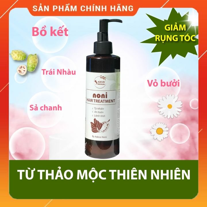 Bộ Ba Chăm Sóc Tóc toàn diện từ thiên nhiên Adeva Noni gồm 1 nước gội thảo mộc, 1 xịt dưỡng tóc và 1 serum dưỡng tóc. Tặng kèm 1 son dưỡng môi có màu