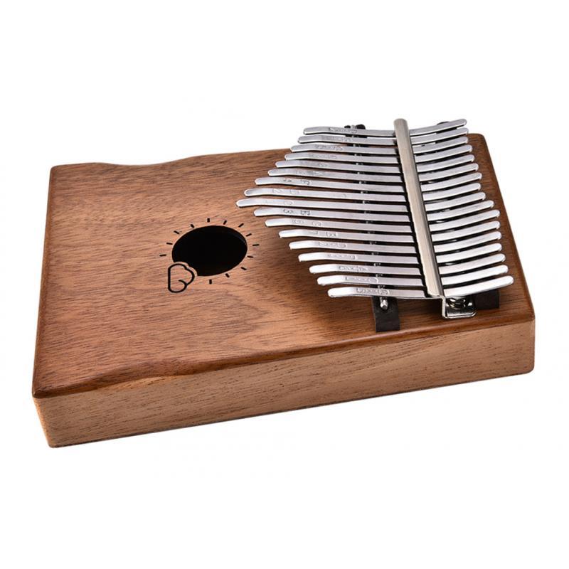 17 Keys Kalimba Thumb Piano Finger Instrument for Kids Musical Toy Brown