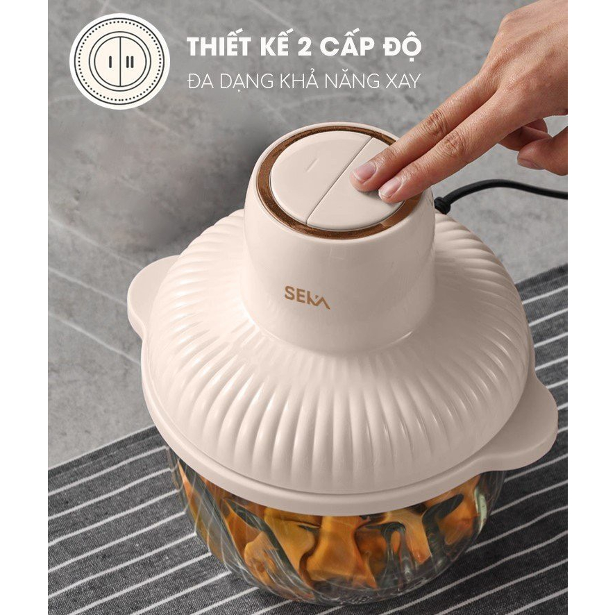 Máy xay thịt đa năng seka công suất 500w dung tích 2l, cối thủy tinh, xay thịt, xay tỏi ớt, rau củ - hàng chính hãng