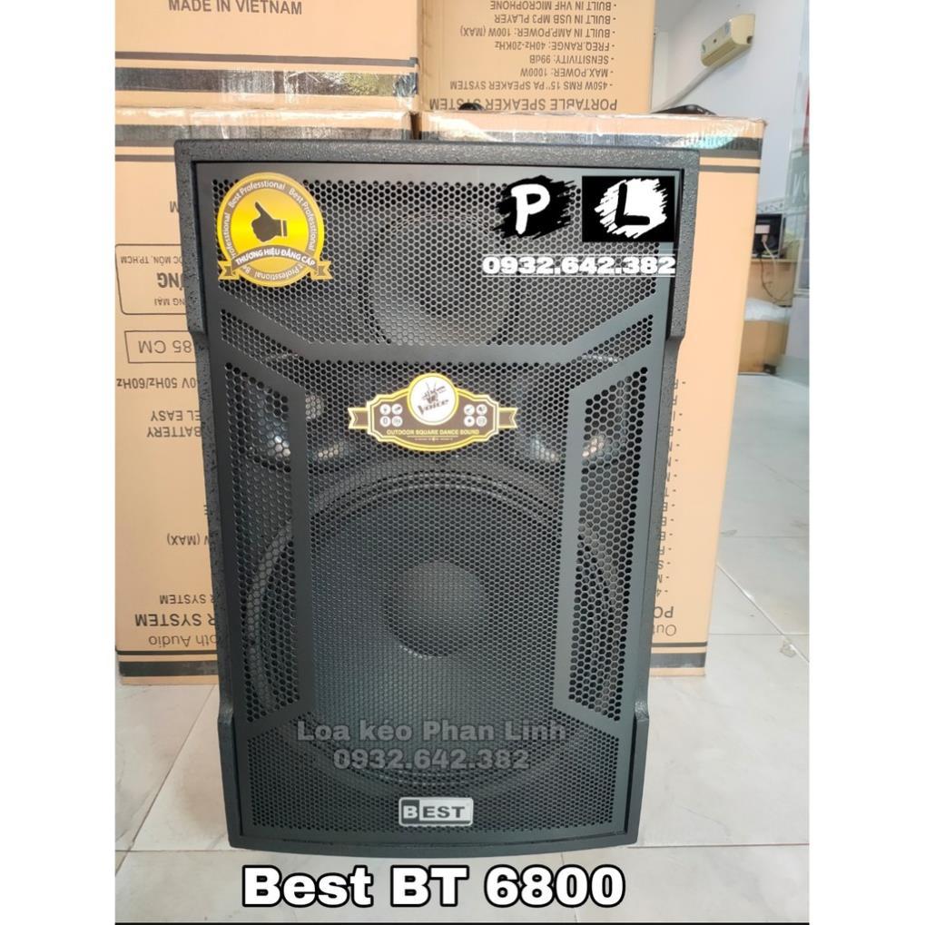 Loa kéo di động best 6800 bass 4 tất công xuất 700w kèm 2 micro không dây