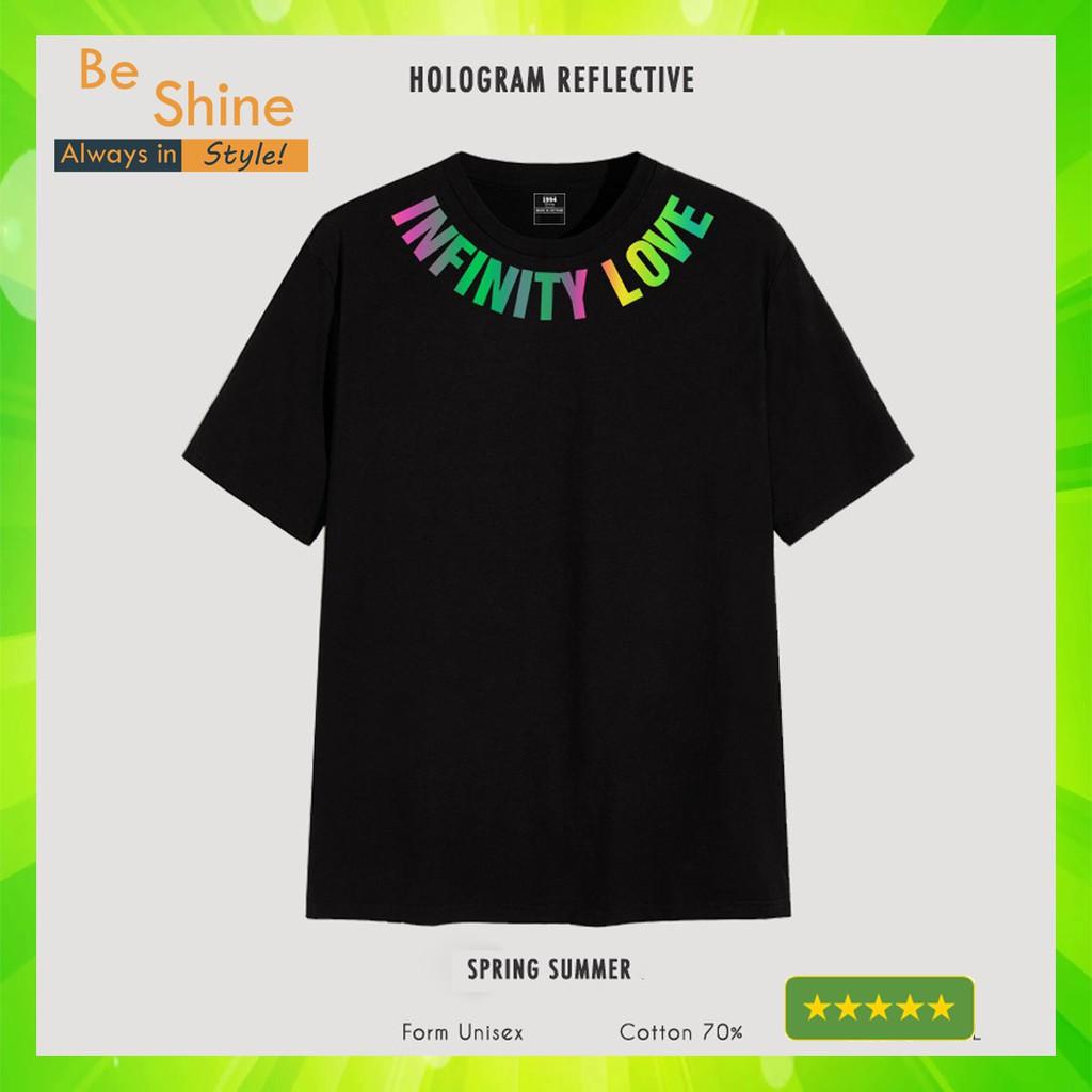 Áo Thun Unisex Infinity Love Phản Quang 7 Màu Form Rộng Thời Trang Nam Nữ Phong Cách Hàn Quốc