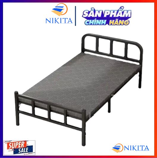Giường gấp đôi giá rẻ  NIKITA - Khung thép, mặt gỗ, gấp gọn tiện lợi