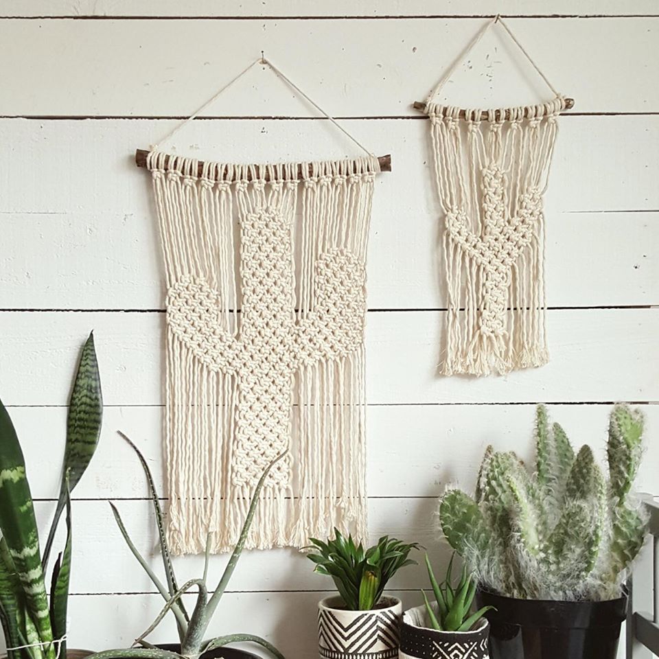 Thảm Xương Rồng Trang Trí Tường Macrame - Sản Phẩm Handmade Nghệ Thuật, Dùng Treo Tường Decor, Làm Quà Tặng, Trang Trí Phòng Ngủ, Phòng Khách