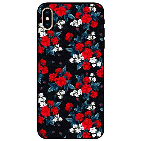 Ốp lưng in cho Iphone X/ Xs Mẫu Hồng Đỏ Nền Đen