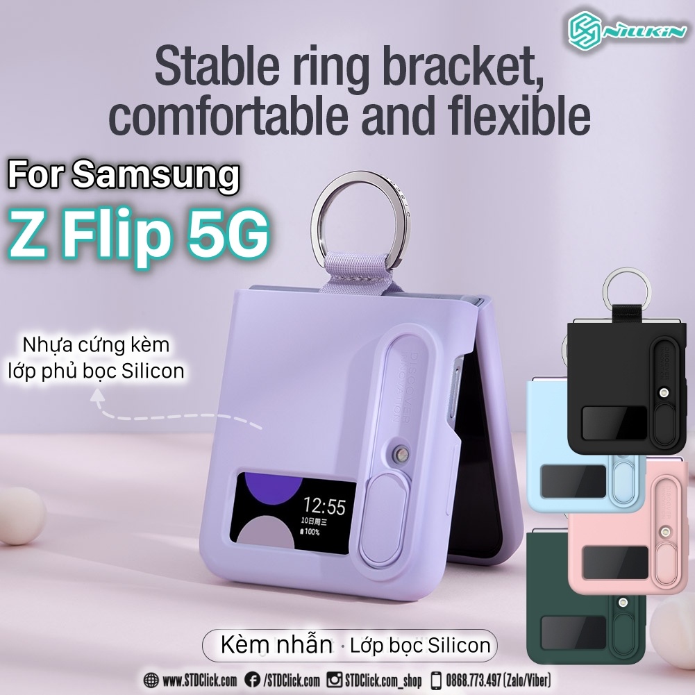 ỐP LƯNG DÀNH CHO ĐIỆN THOẠI SAMSUNG GALAXY Z FLIP 4 5G NILLKIN CAMSHIELD SILKY SILICON BẢO VỆ CAMERA
