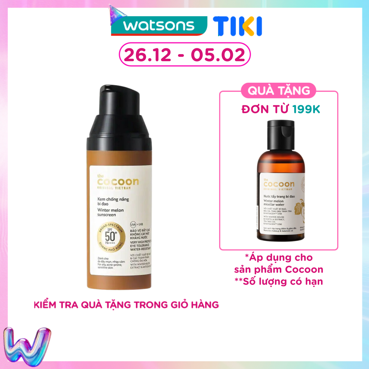 Kem Chống Nắng Bí Đao Cocoon Winter Melon Sunscreen SPF 50+ PA++++ 50ml