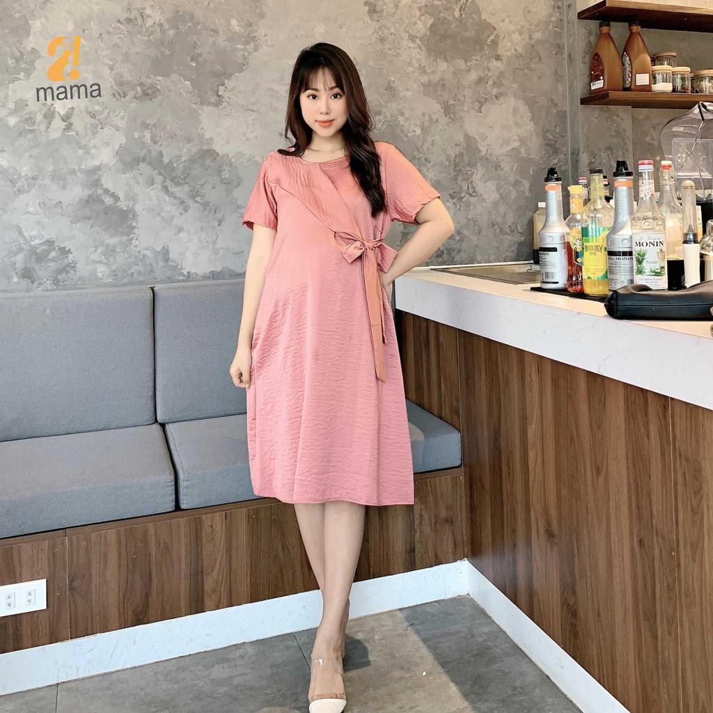 Đầm váy bầu dự tiệc 2MAMA thời trang thiết kế cao cấp dáng suông V20
