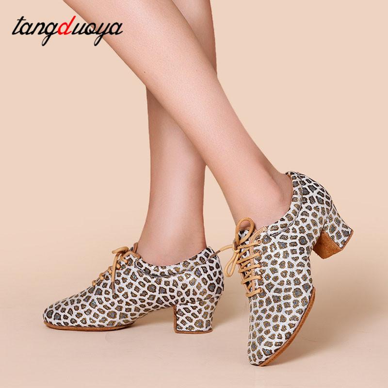 Giày khiêu vũ Latin Latin Giày nữ Jazz Tango Salsa Người phụ nữ hiện đại Giày khiêu vũ Giày khiêu vũ Giày 5cm Giày thể thao nhảy múa Color: 5cm indoor gold Shoe Size: 38