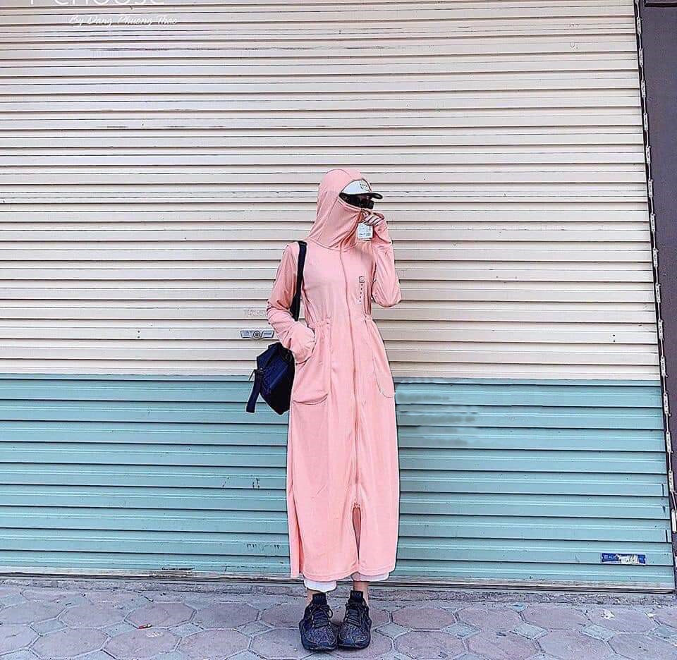 Áo chống nắng nữ đa năng TTD, bảo vệ toàn thân, chân tay, mặt đầu, siêu bảo vệ - xanh than