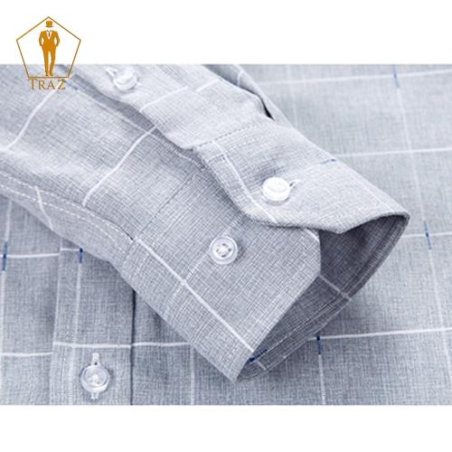 Áo Sơ Mi Nam Họa Tiết Karo Trung Niên TRAZ Dài, Ngắn Tay Vải Cotton111