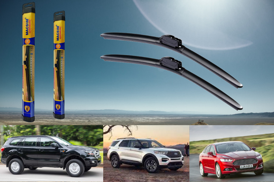 Combo cần gạt nước mưa ô tô Nano Silicon Macsim cho xe Ford Mondeo - Winning 2007-2012