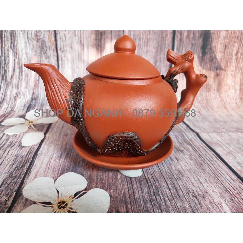 Ấm tử sa đắp nổi cực sang dung tích 500 ml