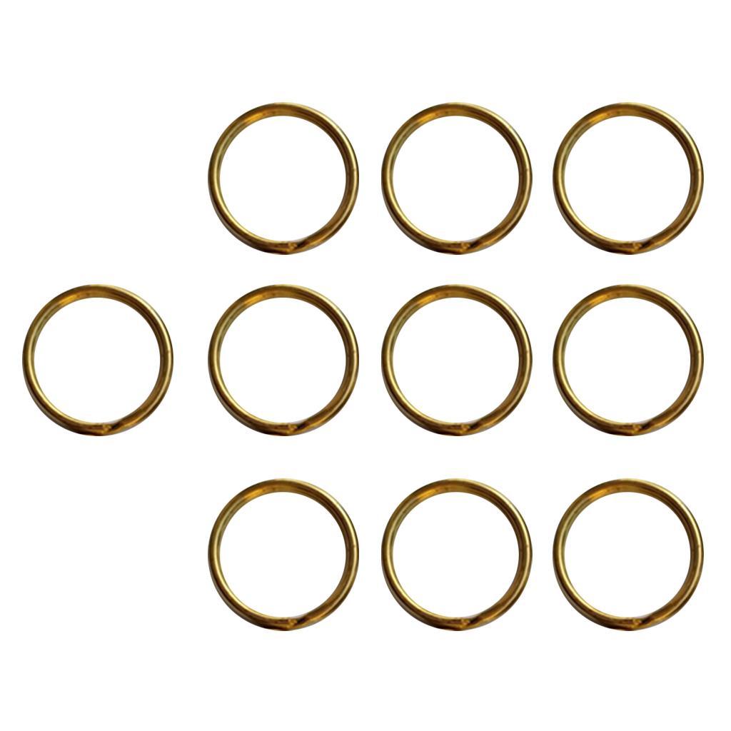 2-4pack 10 Pieces Brass Round Split Key Chain Rings Key Holder Loop DIY Craft