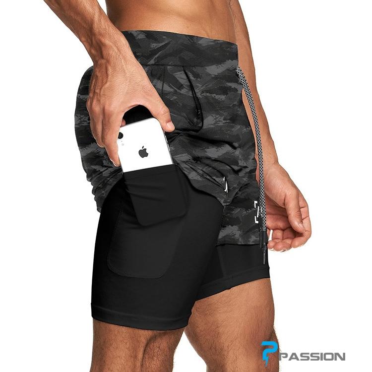 Quần short tập gym nam 2 lớp ASRV Z200