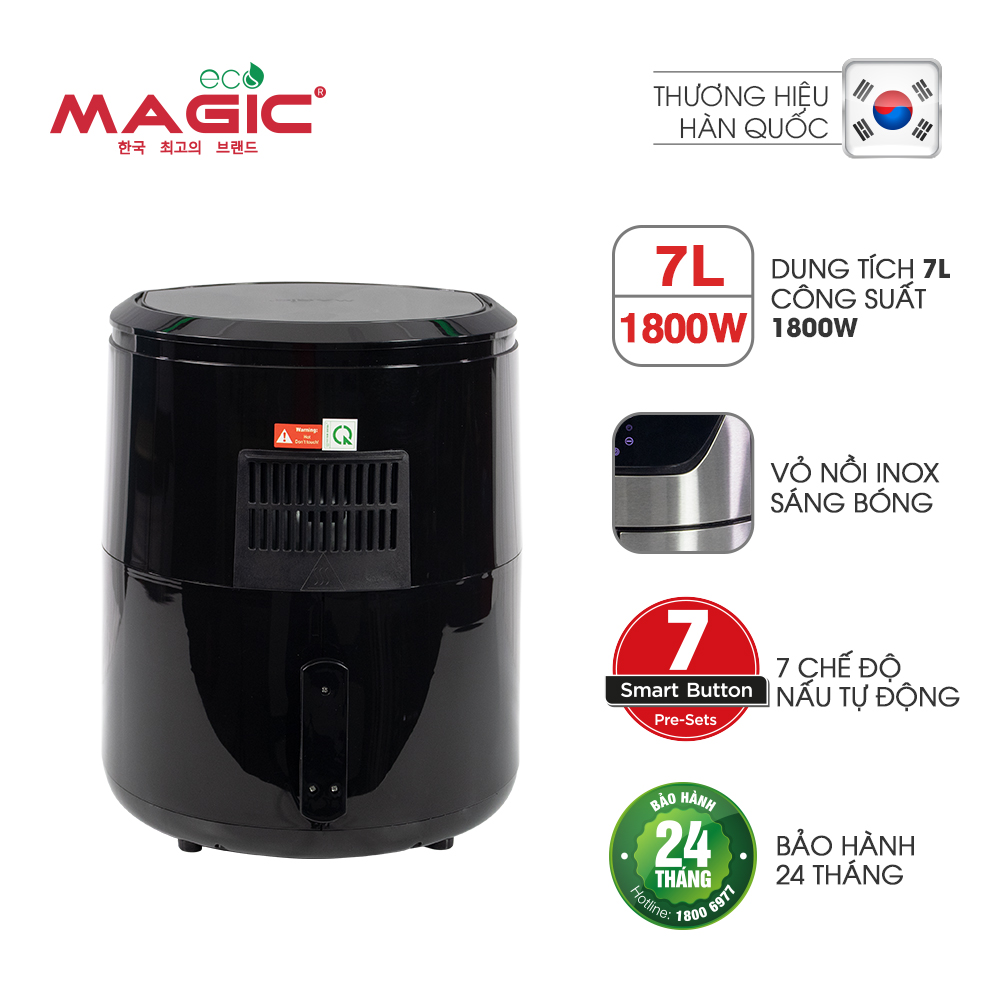 Nồi Chiên Không Dầu Kết Hợp Nướng Magic Eco AC-122 7L - Hàng chính hãng