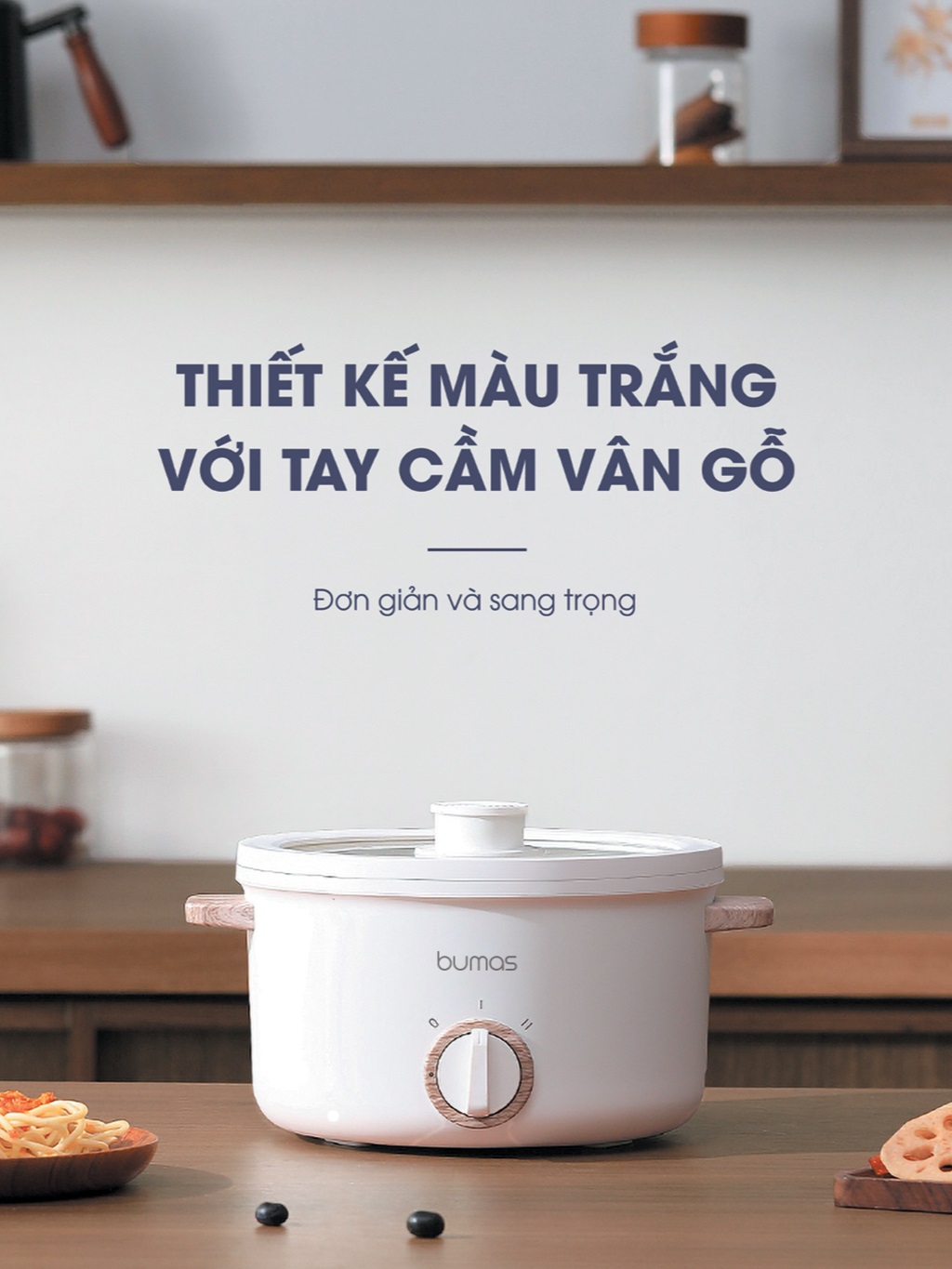 Nồi điện đa năng Sothing Bumas K02, dung tích 2,5L công suất 700w, chống dính, dùng nấu nướng chiên xào- Hàng chính hãng