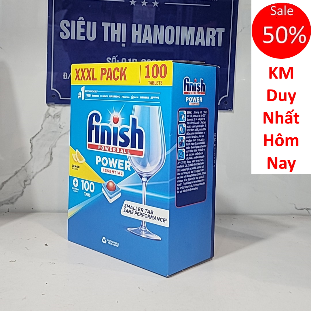 Túi 94 viên rửa chén Finish All In1 Max Dishwasher Tablets Chanh PTT09440