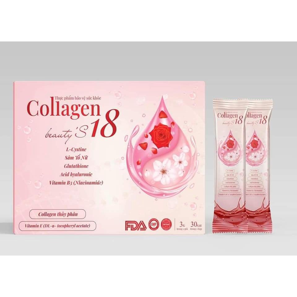 Collagen Beauty's 18 - Collagen Thanh Mộc Hương, Hỗ trợ dưỡng da, hỗ trợ tăng độ ẩm, tăng độ đàn hồi cho da