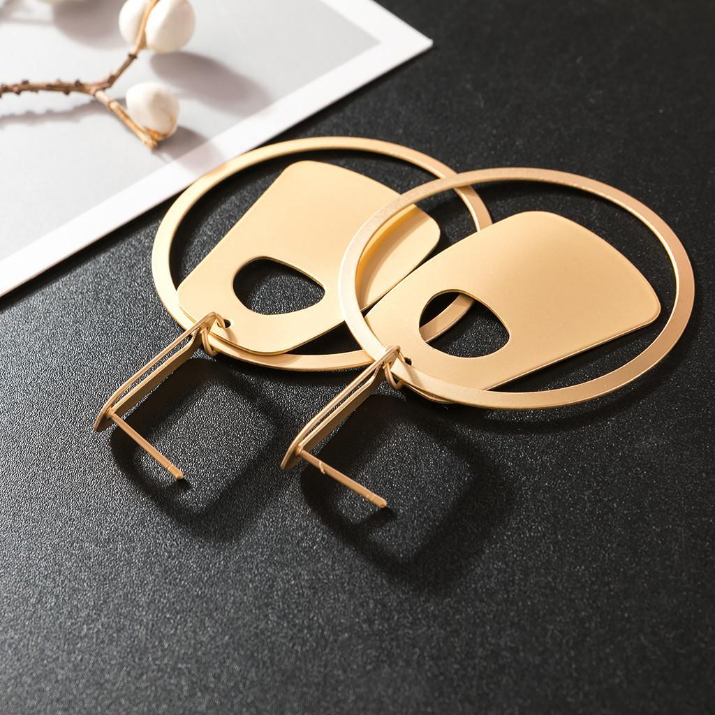 Women Geometric Earring Hollow Dangle Ear Studs Party Eardrop Jewelry