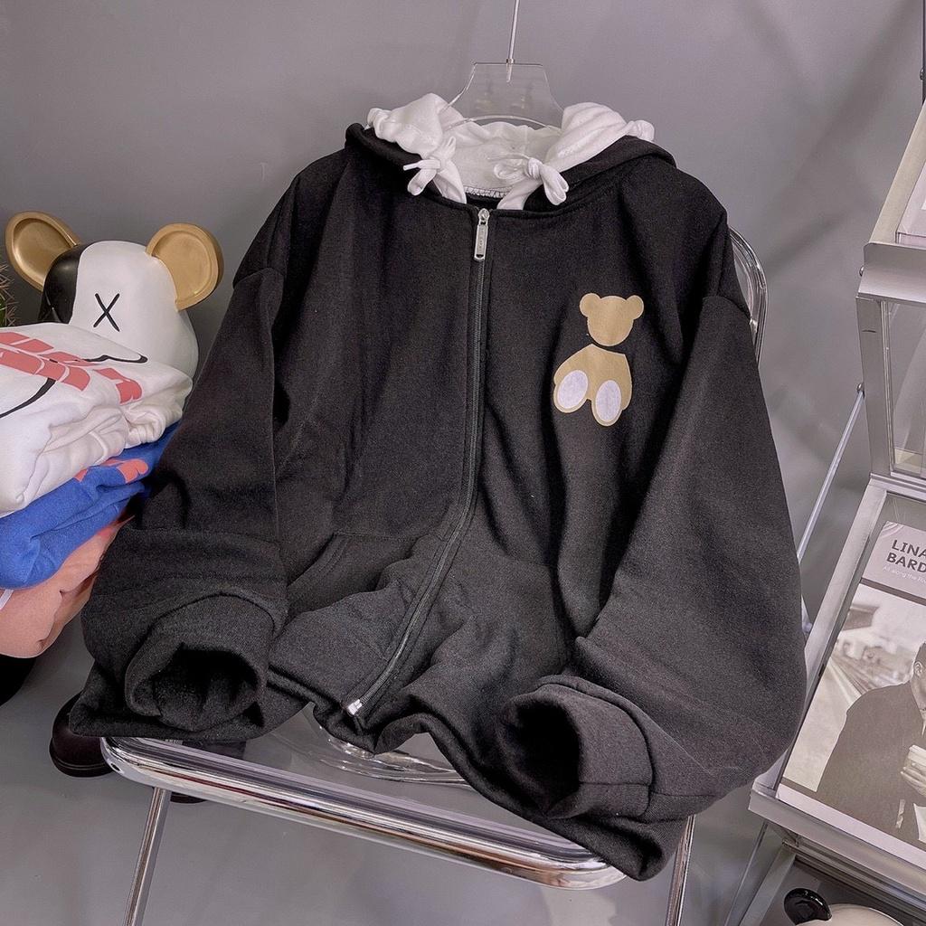 Áo Hoodie 2 Nón Nỉ Bông Form Unisex Nam Nữ