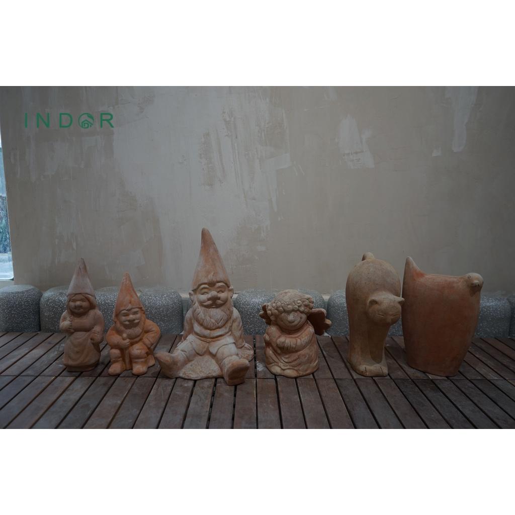 Tượng chú mèo mông cao chất liệu đất nung terracotta size XL - L Tượng decor trang trí nội ngoại thất