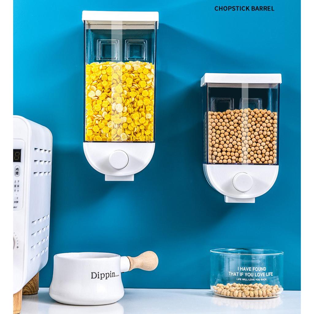 Wall Mount 1000ml Kitchen Food Dispenser Food-grade Storage Box